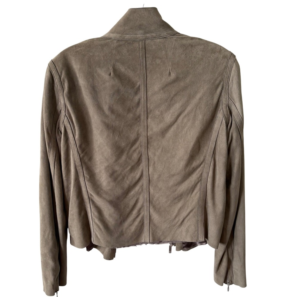 Gianetti Women's Taupe Italian Suede Zip Front‎ Jacket in Size S - Picture 2 of 14